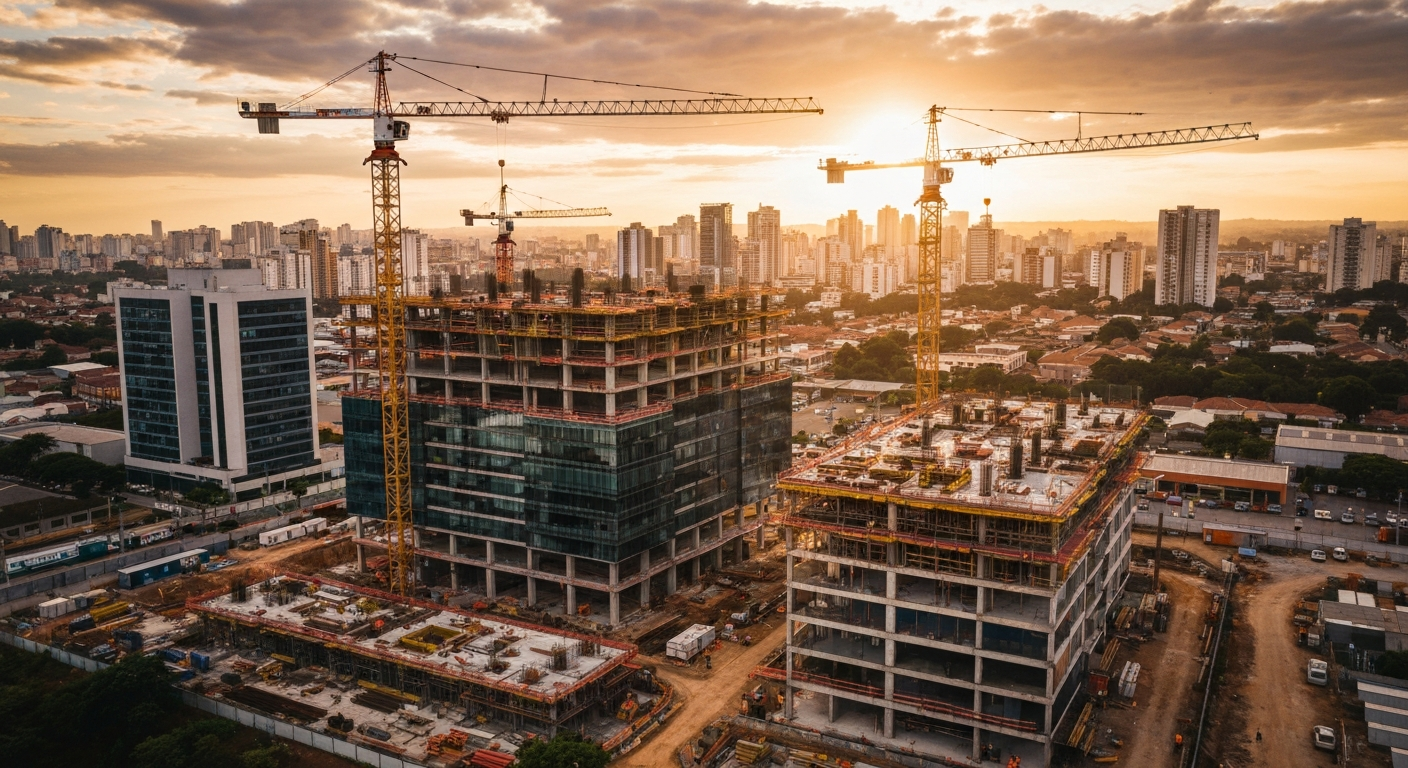 Vista aérea de obras do Grupo MIP